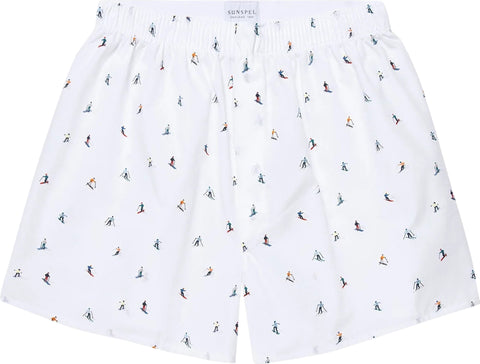 Sunspel Printed Cotton Boxer Shorts - Men's