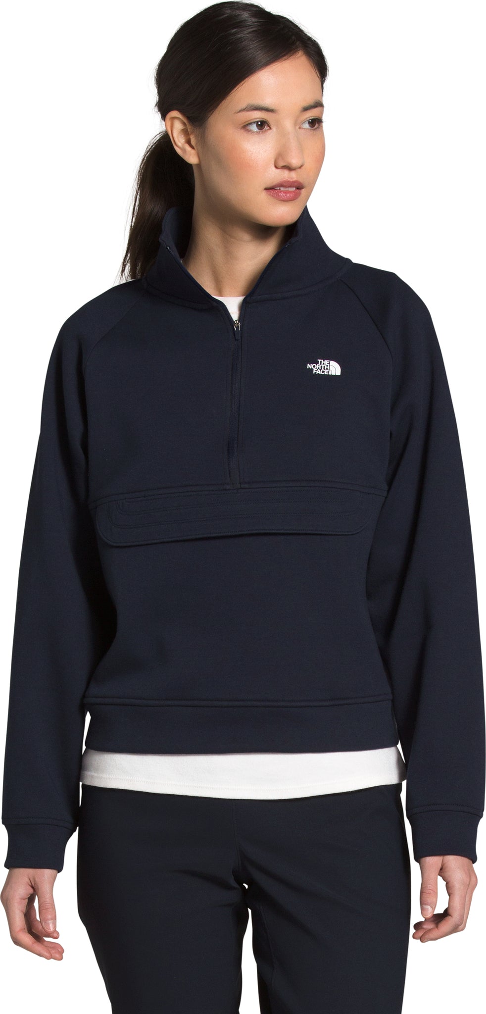 Navy north face on sale sweatshirt