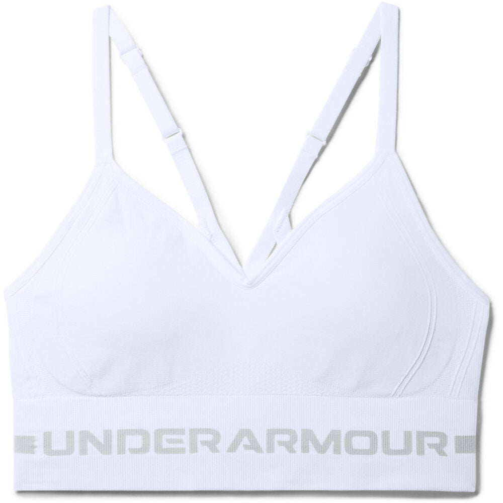 Under Armour Women's Seamless Low Impact Long Sports Bra, White