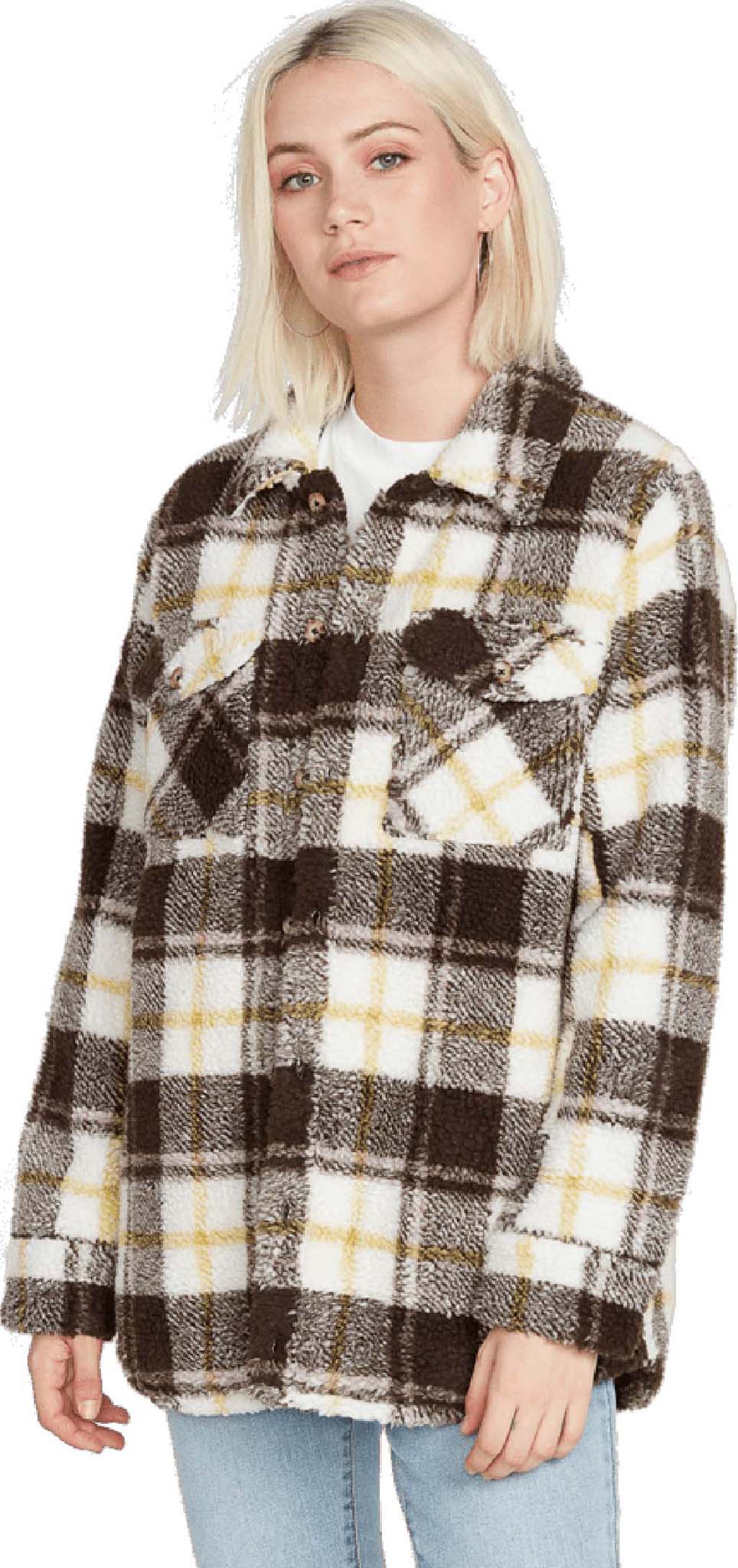 Volcom Silent Sherpa Plaid Jacket - Women's | Altitude Sports