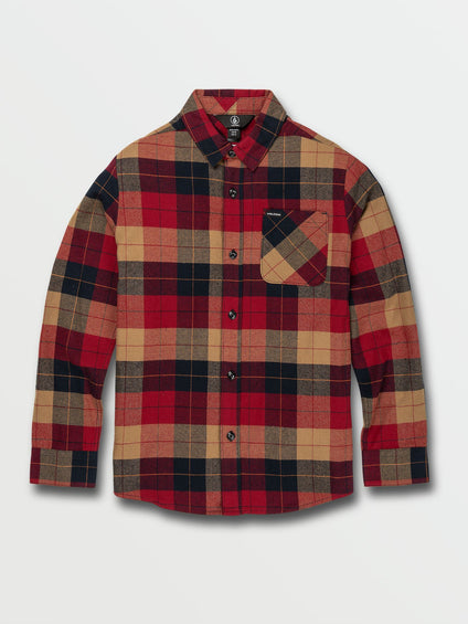 Volcom Caden Plaid Long Sleeve Flannel - Youth