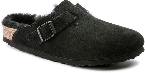 Birkenstock Boston Shearling Suede Leather Mules [Narrow] - Women's