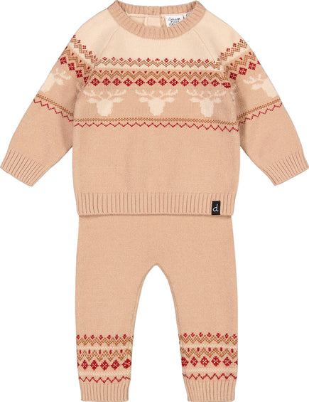 Deux par Deux Jacquard Knitted Sweater and Pant Set - Toddler Boys