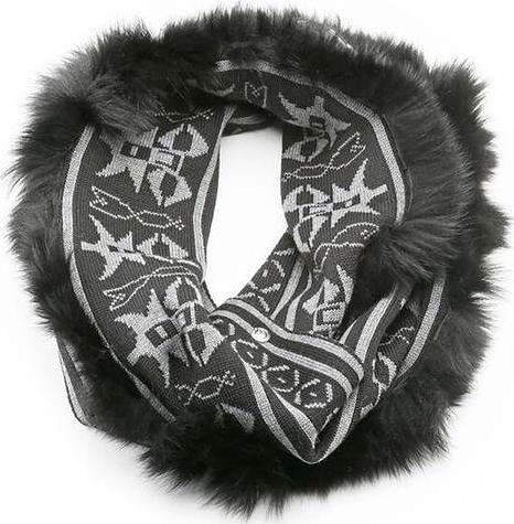 Harricana Infinity Jacquard Scarf with Recycled Fur - Women's