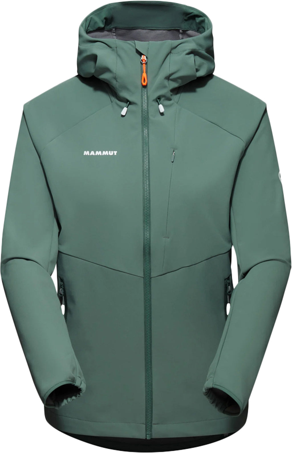 Khaki Green Shower Resistant Softshell Hooded Jacket