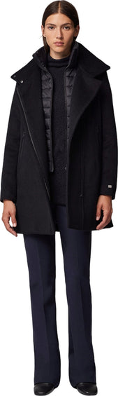 SOIA & KYO Abbi Straight-Fit Novelty Wool Coat with Puffer Collar - Women's