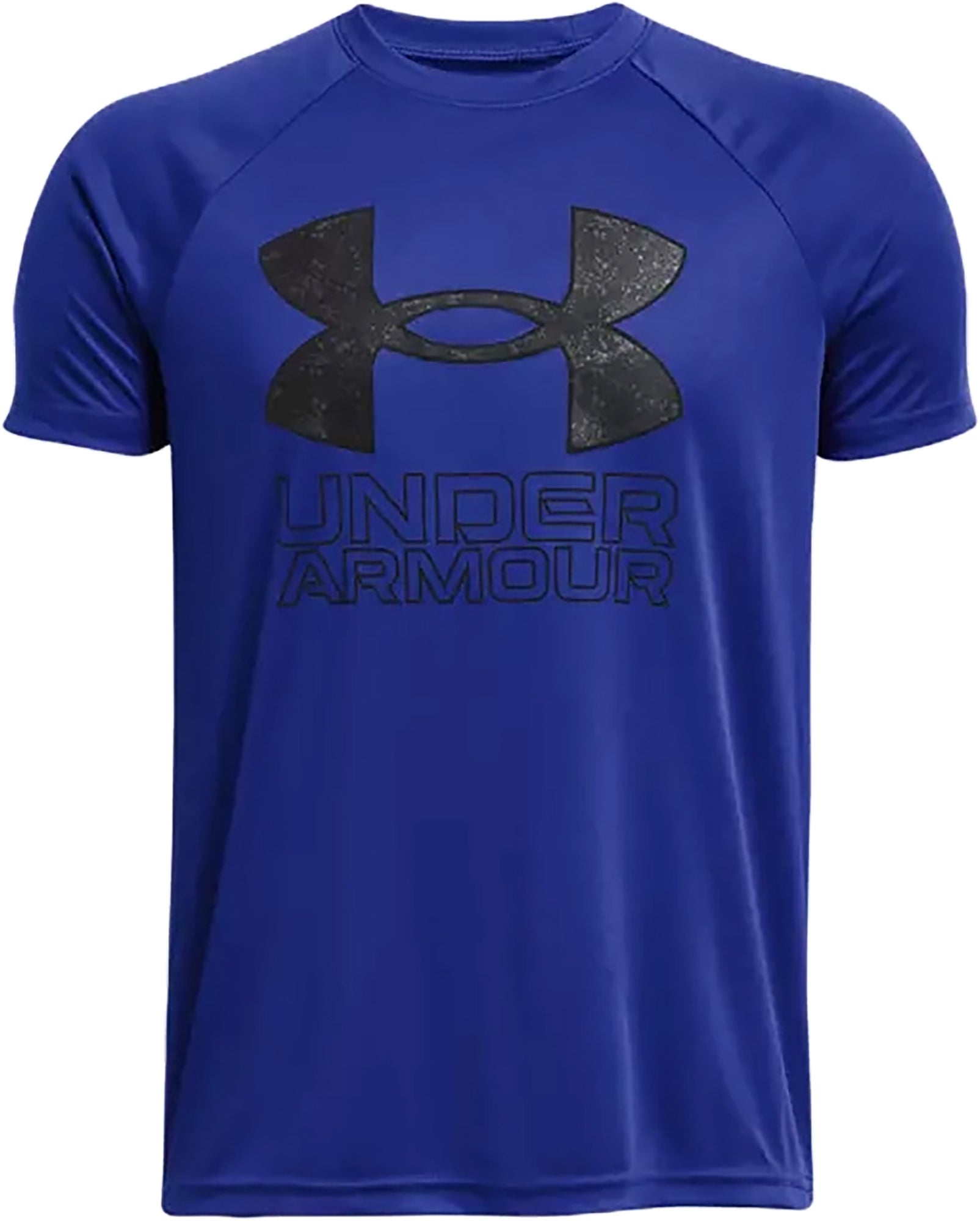 Under Armour UA Tech Hybrid Print Fill Short Sleeve Top - Boys XL Royal - Black